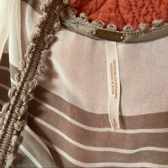 EUC Free People sheer silky striped jumpsuit - Picture 8 of 12